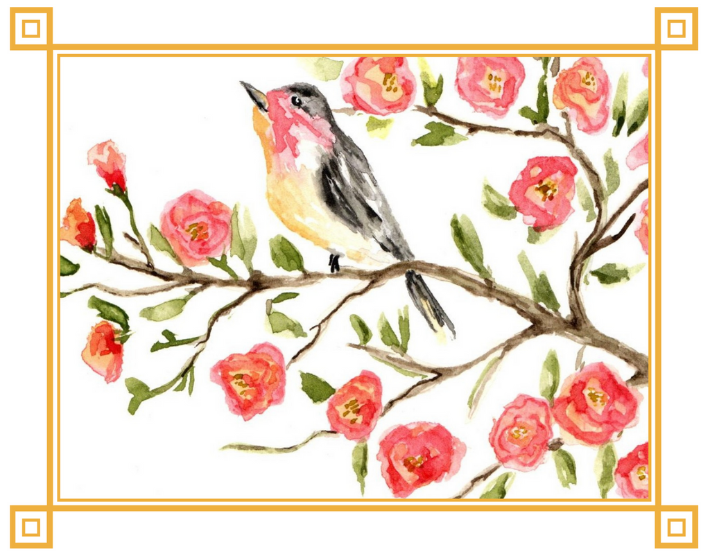 Bird notecard, gift, watercolor