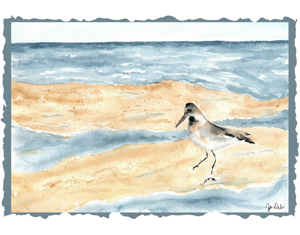 Sandpiper watercolor notecards, shorebird, gift item
